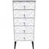 Pixel 5 Drawer Narrow Chest - White, MDF