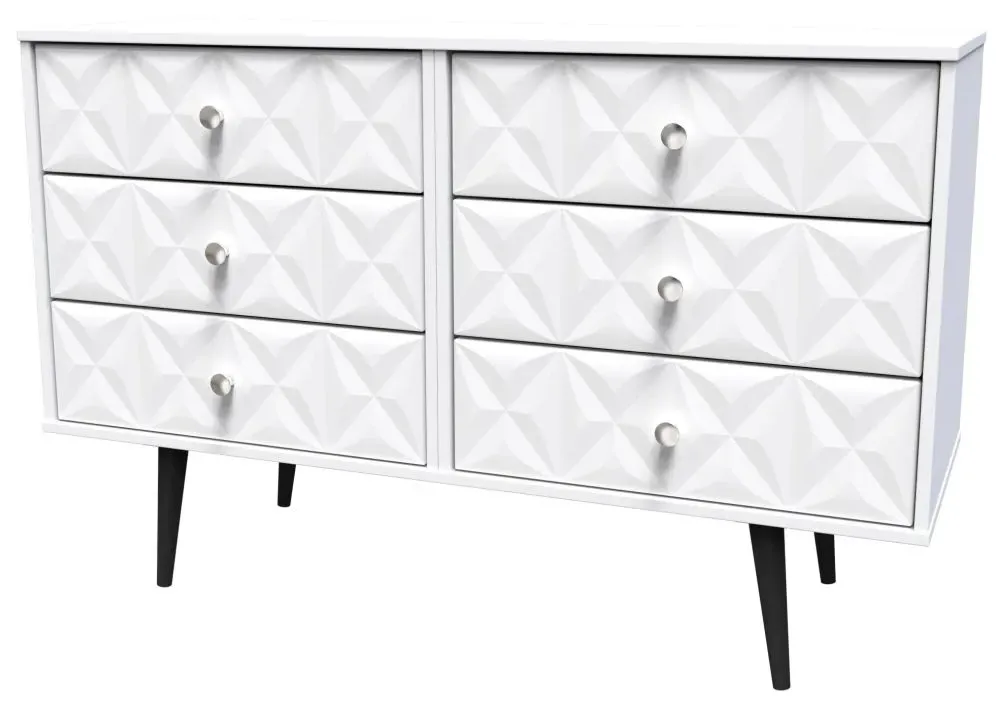 Pixel 6 Drawer Midi Chest - White, MDF