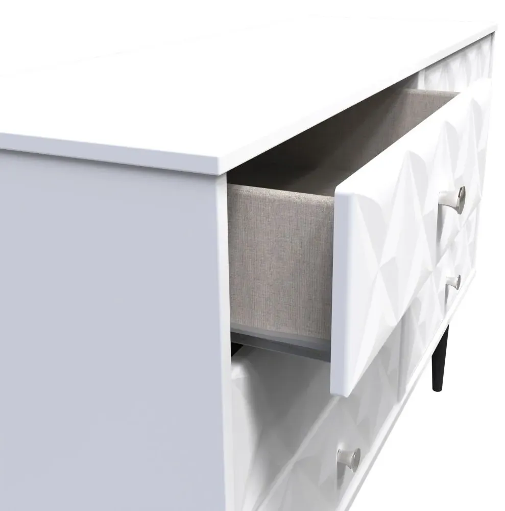 Pixel 6 Drawer Midi Chest - White, MDF