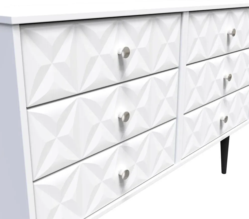 Pixel 6 Drawer Midi Chest - White, MDF