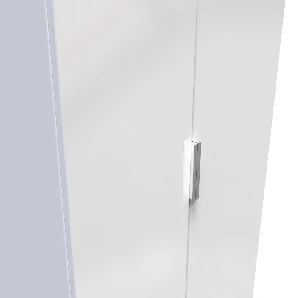Plymouth 2 Door Tall Wardrobe - White Gloss