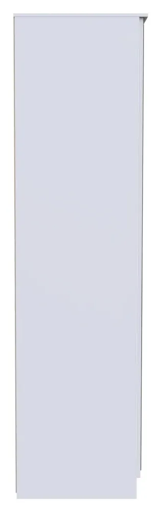 Plymouth 2 Door Tall Wardrobe with Mirror - White Gloss