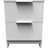 Plymouth 2 Drawer Bedside Cabinet - White Gloss