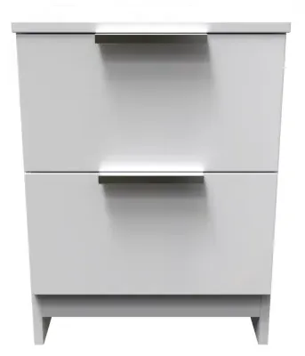 Plymouth 2 Drawer Bedside Cabinet - White Gloss image