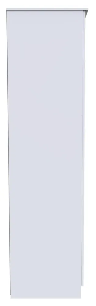 Plymouth 3 Door Tall Triple Wardrobe with Mirror - White