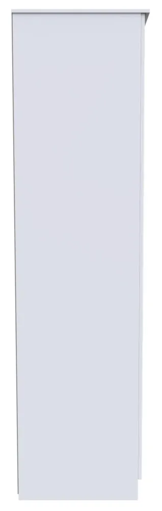 Plymouth 3 Door Tall Wardrobe - White Gloss