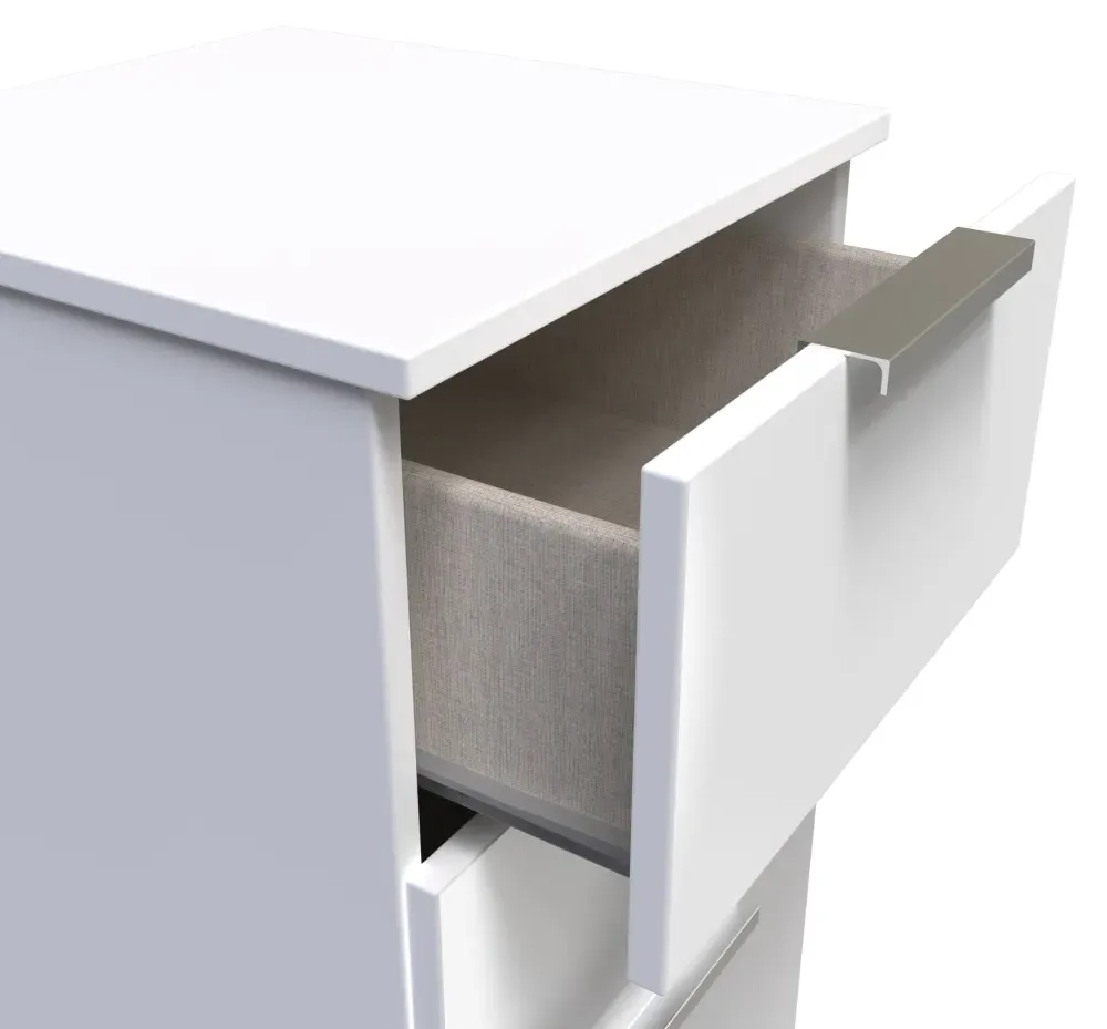 Plymouth 3 Drawer Bedside Cabinet - White Gloss