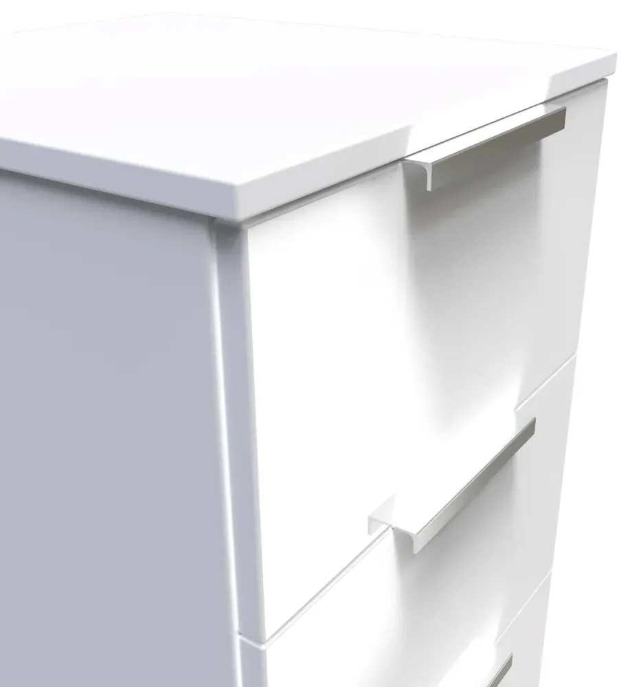Plymouth 3 Drawer Bedside Cabinet - White Gloss
