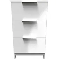 Plymouth 3 Drawer Bedside Cabinet - White Gloss