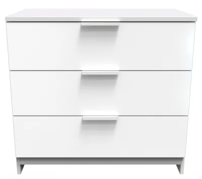 Plymouth 3 Drawer Chest - White Gloss