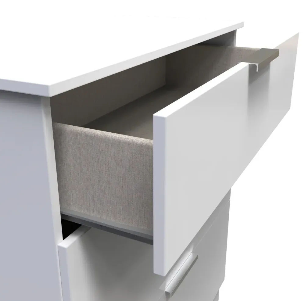 Plymouth 3 Drawer Deep Chest - White Gloss