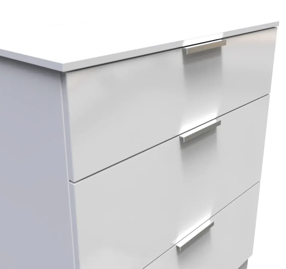 Plymouth 3 Drawer Deep Chest - White Gloss