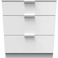 Plymouth 3 Drawer Deep Chest - White Gloss