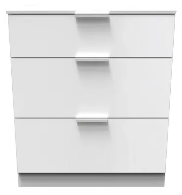 Plymouth 3 Drawer Deep Chest - White Gloss image