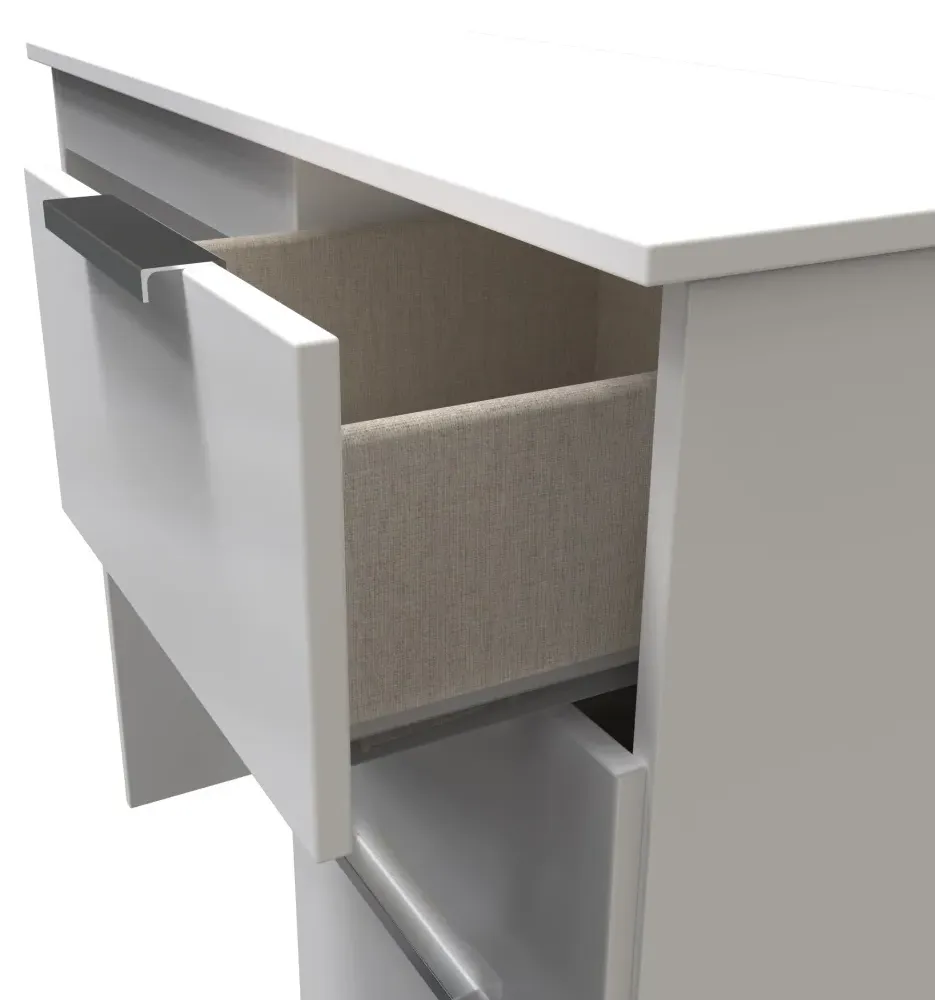 Plymouth 3 Drawer Single Dressing Table - White Gloss