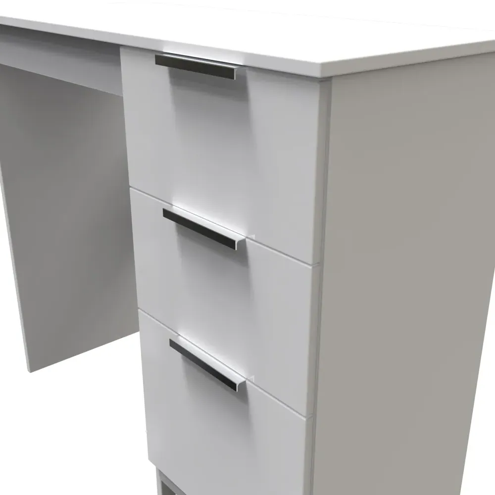 Plymouth 3 Drawer Single Dressing Table - White Gloss