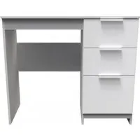 Plymouth 3 Drawer Single Dressing Table - White Gloss