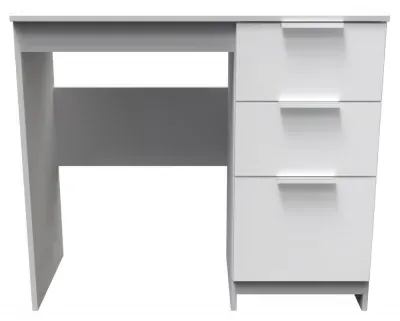 Plymouth 3 Drawer Single Dressing Table - White Gloss