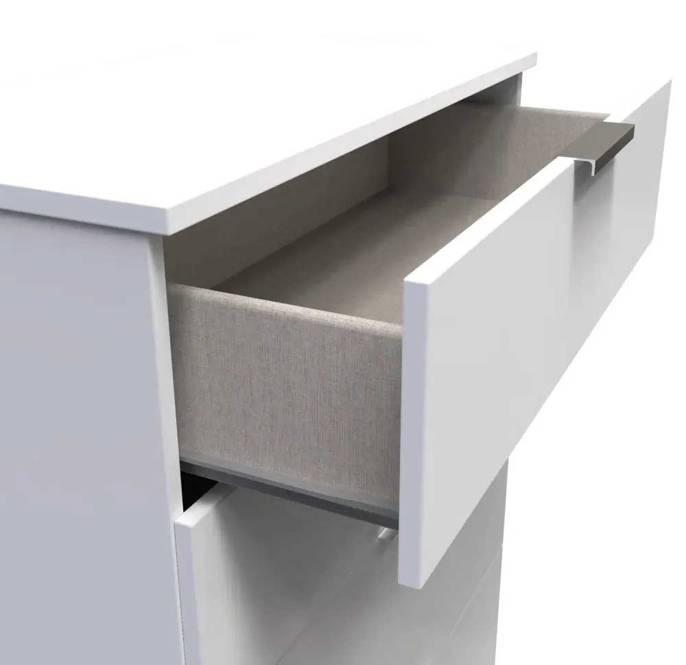 Plymouth 4 Drawer Deep Chest - White, Gloss