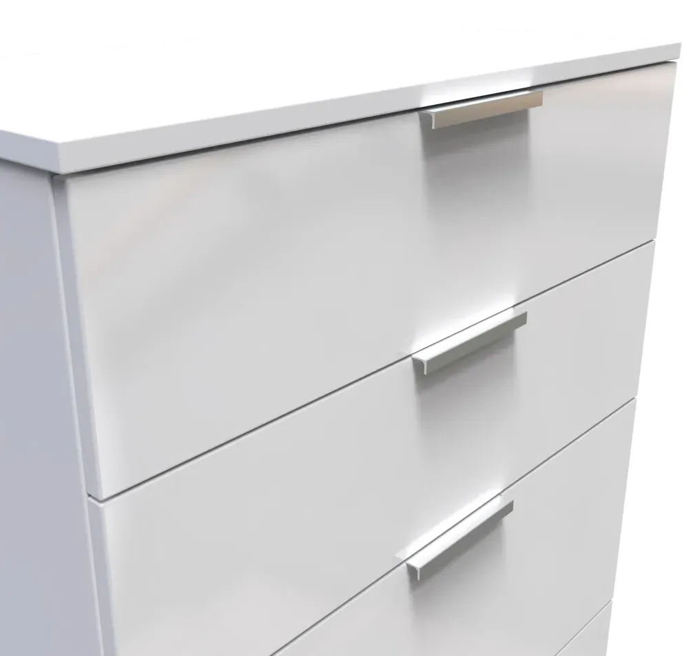 Plymouth 4 Drawer Deep Chest - White, Gloss