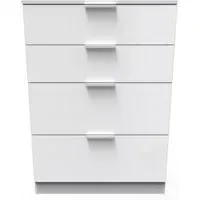 Plymouth 4 Drawer Deep Chest - White, Gloss