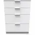Plymouth 4 Drawer Deep Chest - White, Gloss
