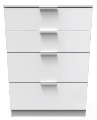 Plymouth 4 Drawer Deep Chest - White, Gloss image