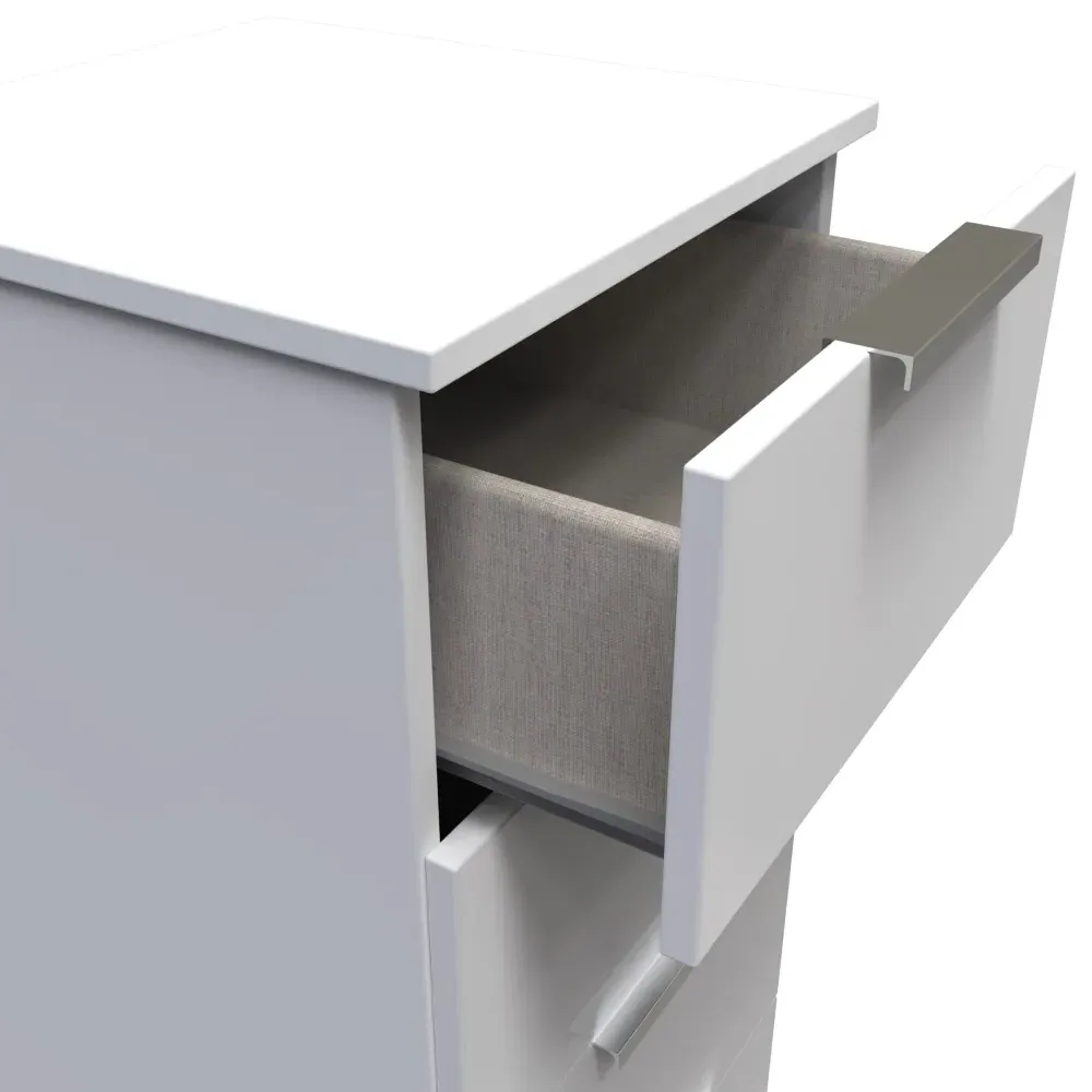 Plymouth 5 Drawer Narrow Chest - White Gloss