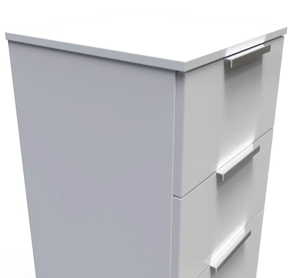 Plymouth 5 Drawer Narrow Chest - White Gloss