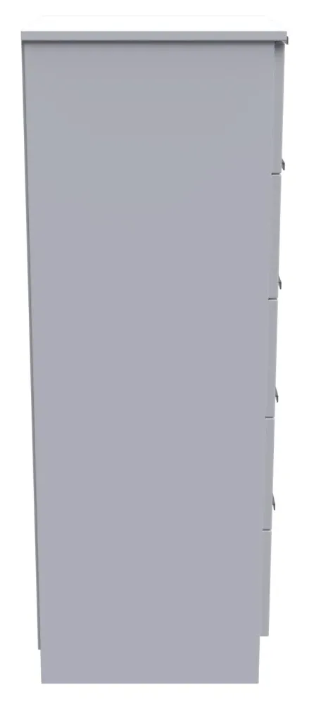 Plymouth 5 Drawer Narrow Chest - White Gloss