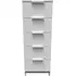 Plymouth 5 Drawer Narrow Chest - White Gloss