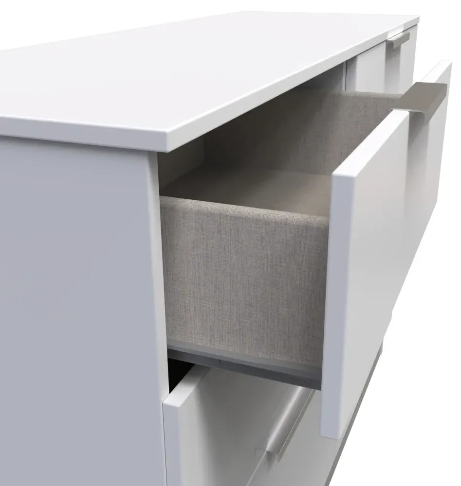 Plymouth 6 Drawer Midi Chest - White Gloss