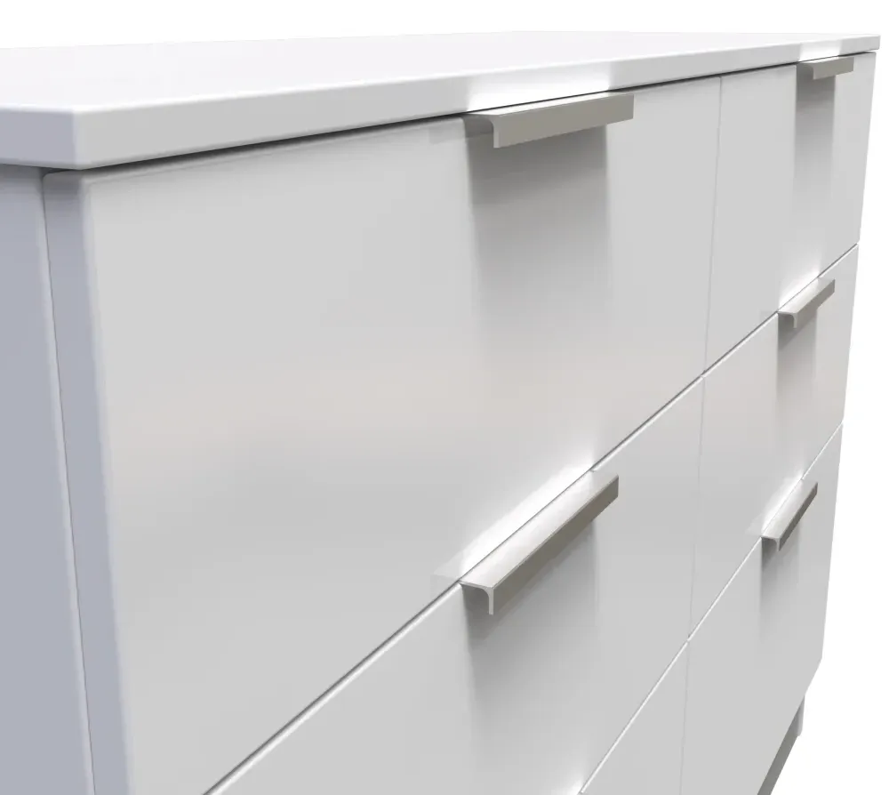 Plymouth 6 Drawer Midi Chest - White Gloss