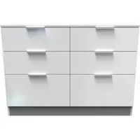 Plymouth 6 Drawer Midi Chest - White Gloss