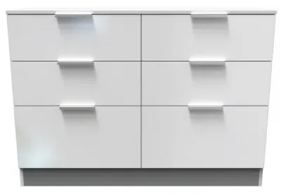 Plymouth 6 Drawer Midi Chest - White Gloss image