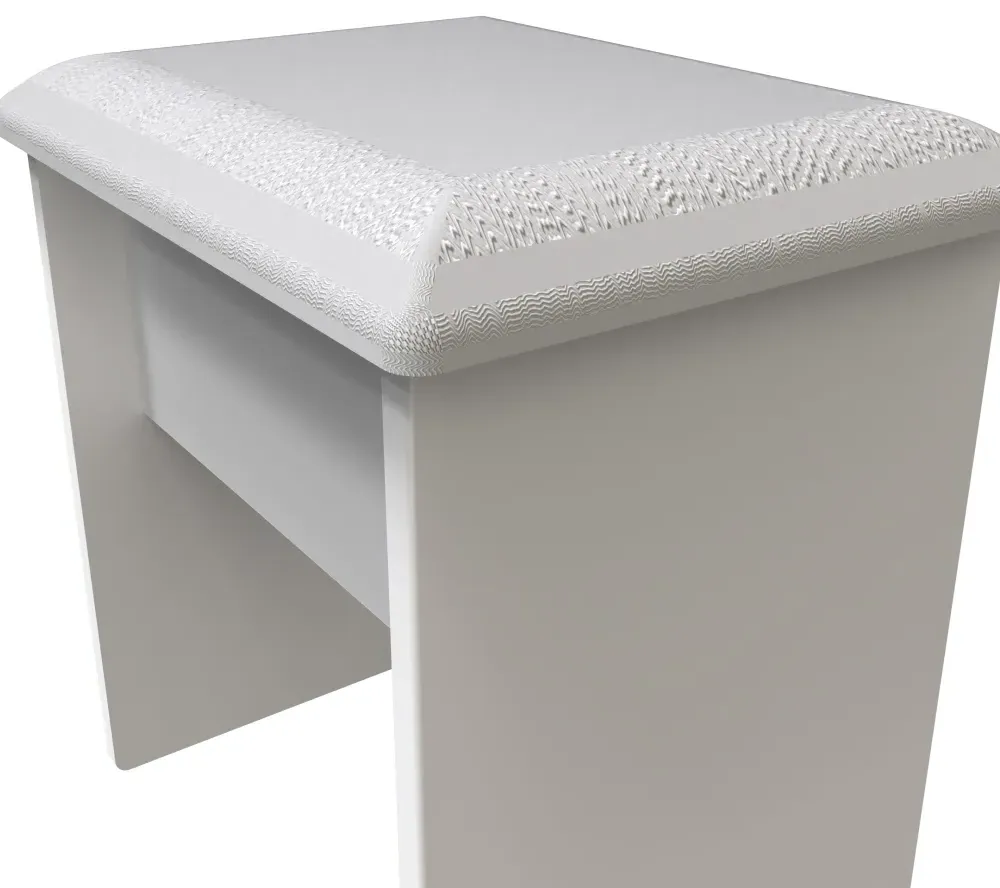 Plymouth Padded Dressing Stool - White Gloss