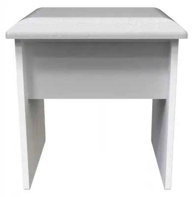 Plymouth Padded Dressing Stool - White Gloss image