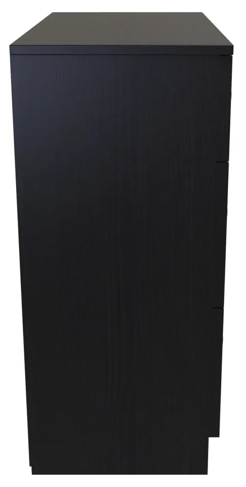 Rattan 3 Drawer Deep Chest - Black Ash