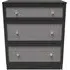Rattan 3 Drawer Deep Chest - Black Ash