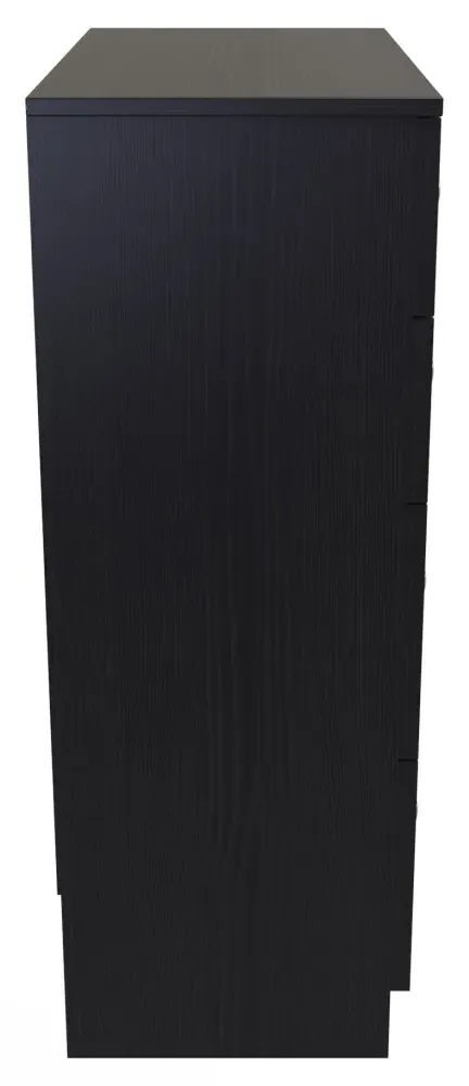 Rattan 4 Drawer Deep Chest - Black Ash