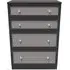 Rattan 4 Drawer Deep Chest - Black Ash
