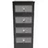Rattan 4 Drawer Narrow Chest - Black Ash