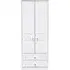 San Jose 2 Door 2 Drawer Tall Wardrobe - White, MDF