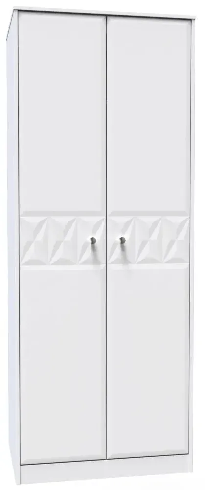 San Jose 2 Door Tall Wardrobe - White, MDF