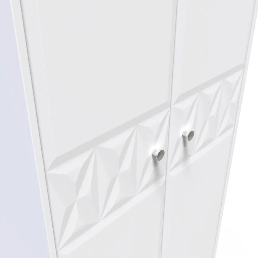 San Jose 2 Door Tall Wardrobe - White, MDF