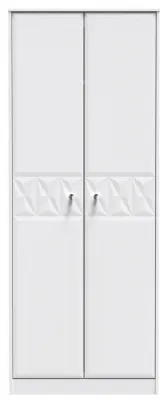 San Jose 2 Door Tall Wardrobe - White, MDF