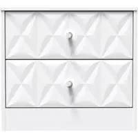 San Jose 2 Drawer Bedside Cabinet - White, MDF