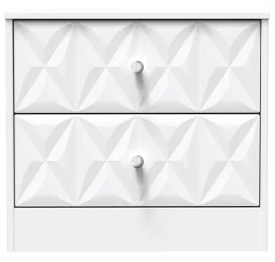 San Jose 2 Drawer Bedside Cabinet - White, MDF image