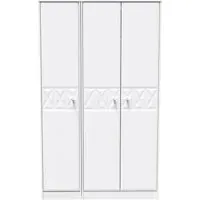 San Jose 3 Door Tall Wardrobe - White, MDF