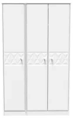 San Jose 3 Door Tall Wardrobe - White, MDF